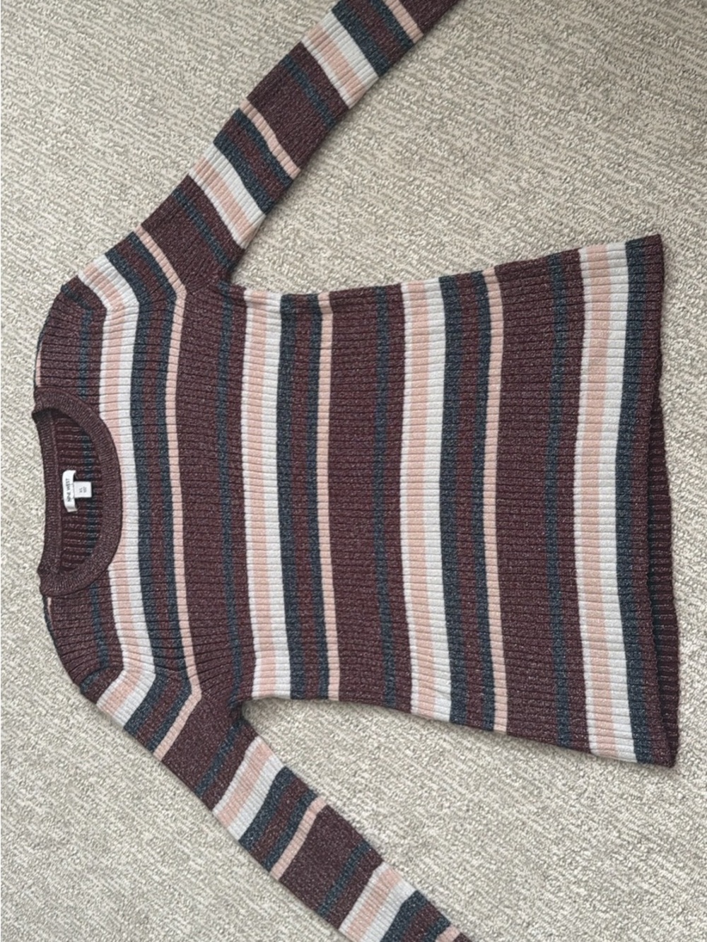 Nine West Striped Rib-Knit Sweater - Multicolor